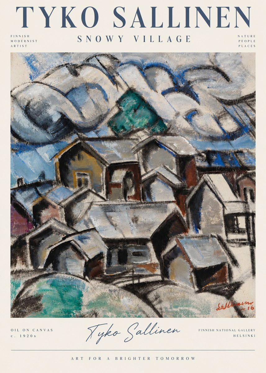 Tyko Sallinen Snowy Village No6 - Plakat