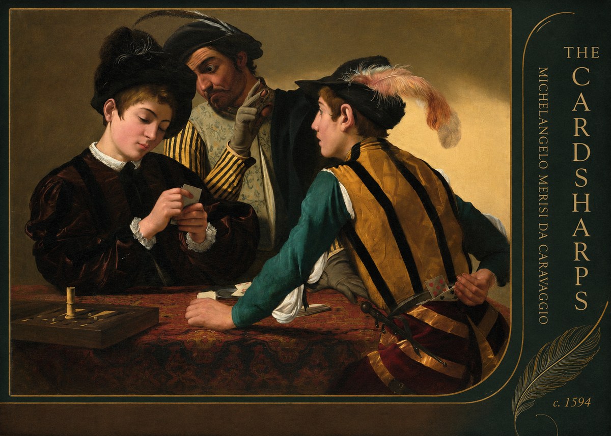 Michelangelo Merisi da Caravaggio The Cardsharps III No5 - Plakat