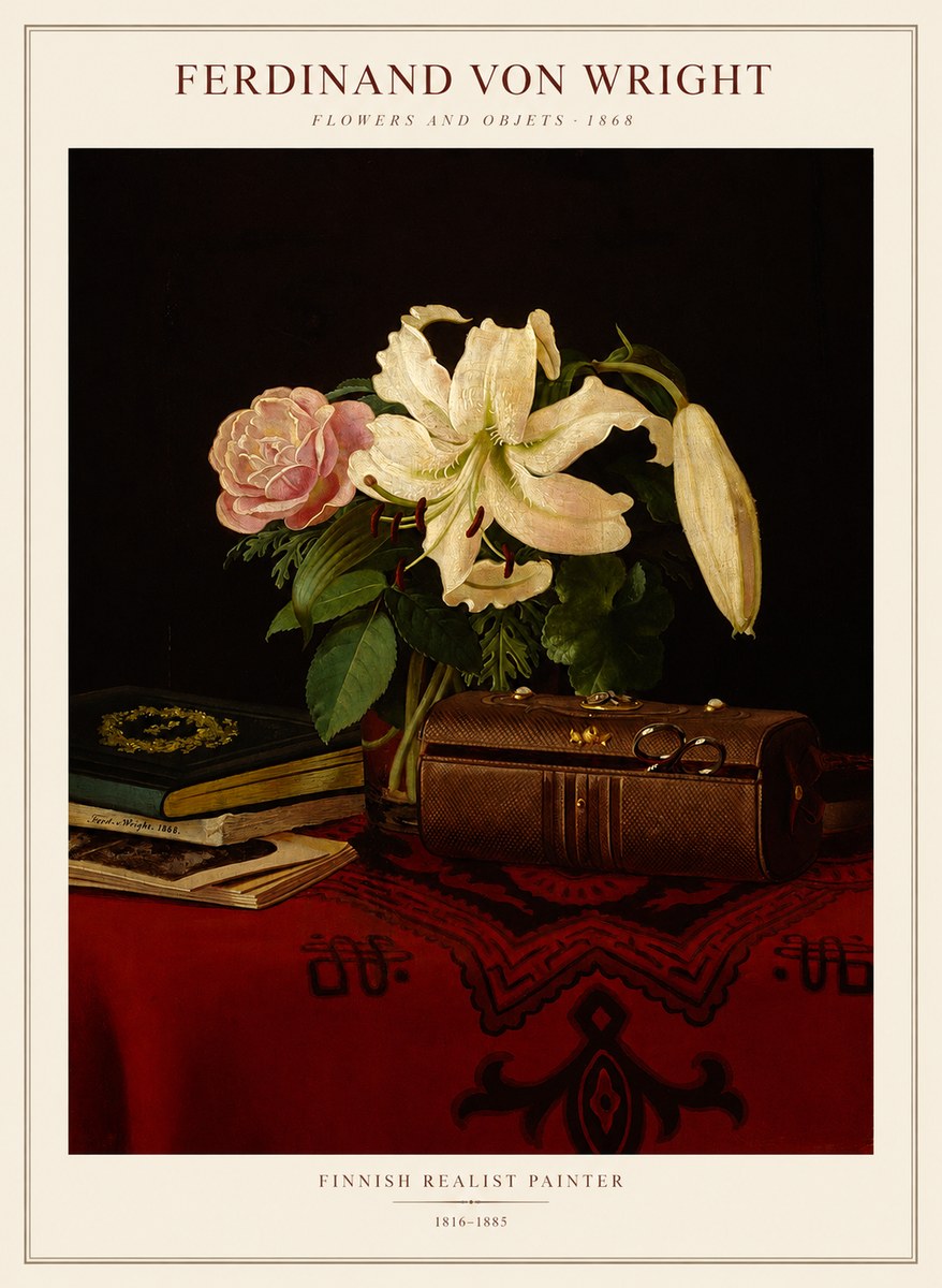 Ferdinand von Wright Flowers and Objets No1 - Plakat