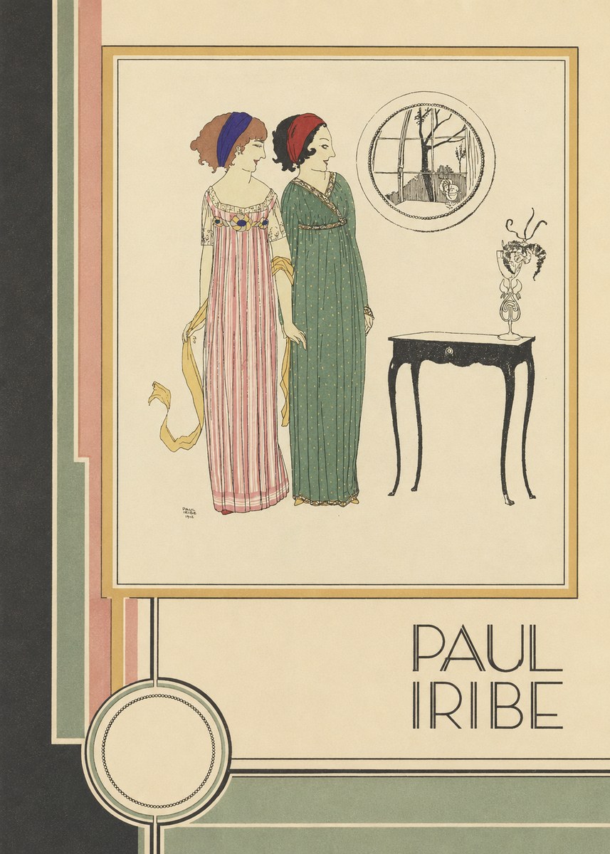 Paul Iribe Two Women in Elegant Dresses No2 - Plakat
