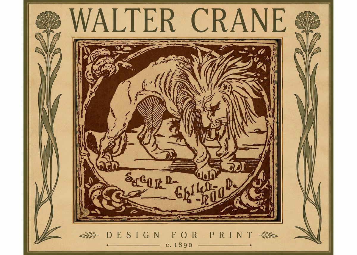 Walter Crane Sacred Childhood No5 - Plakat