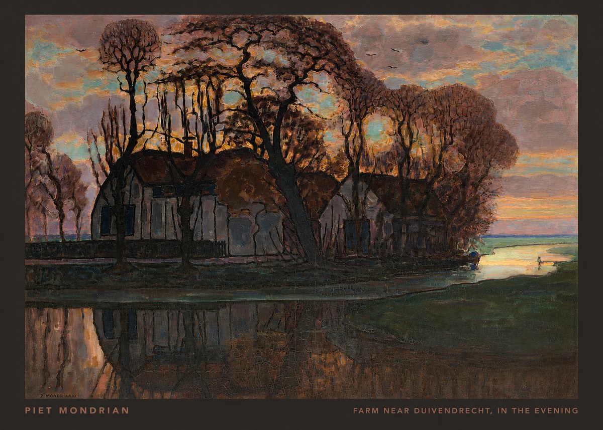 Piet Mondrian Farm Near Duivendrecht, in the Evening No6 - Plakat