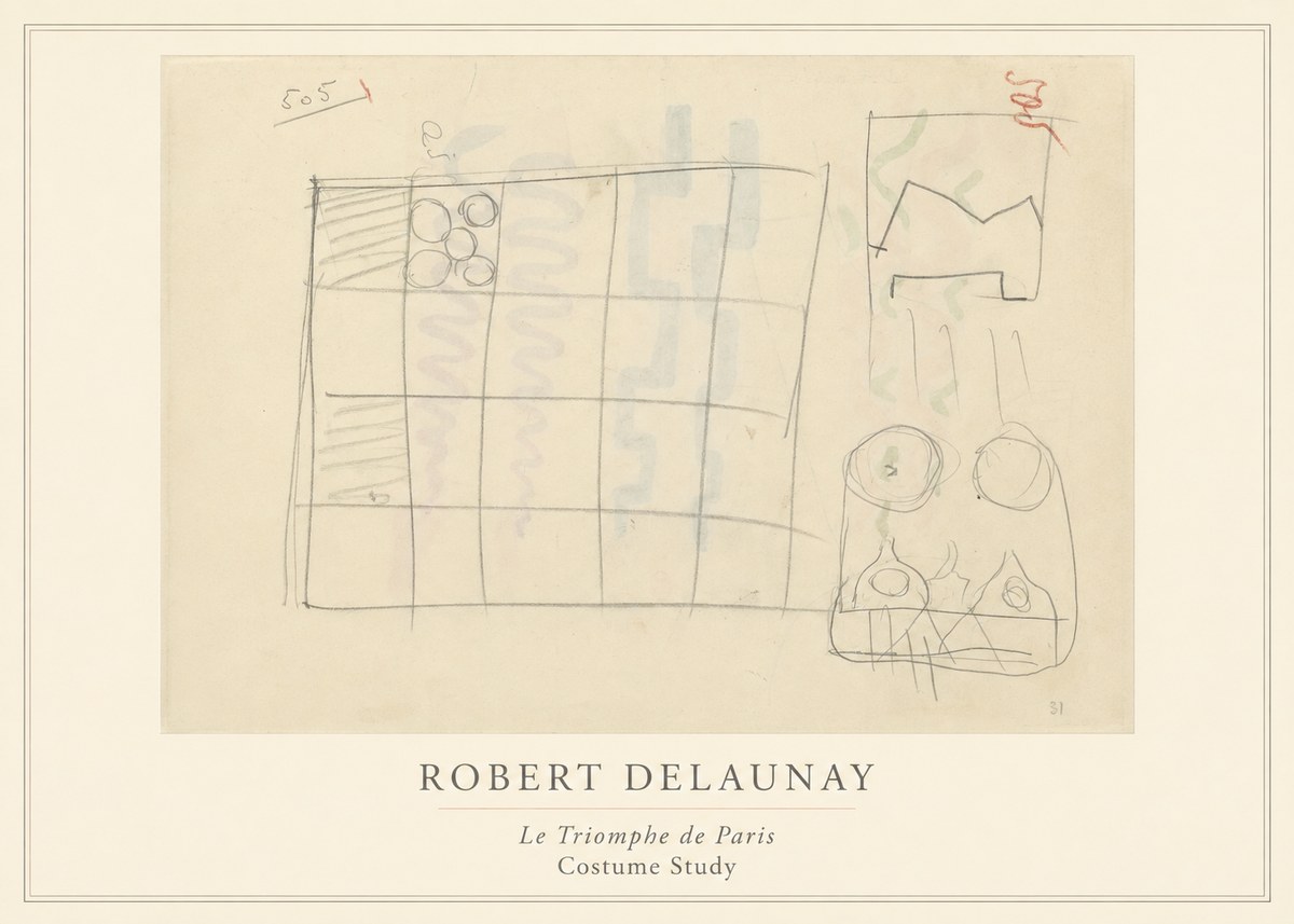Robert Delaunay Le Triomphe De Paris - Costume Study No4 - Plakat