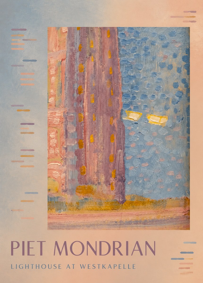 Piet Mondrian Lighthouse at Westkapelle No3 - Plakat