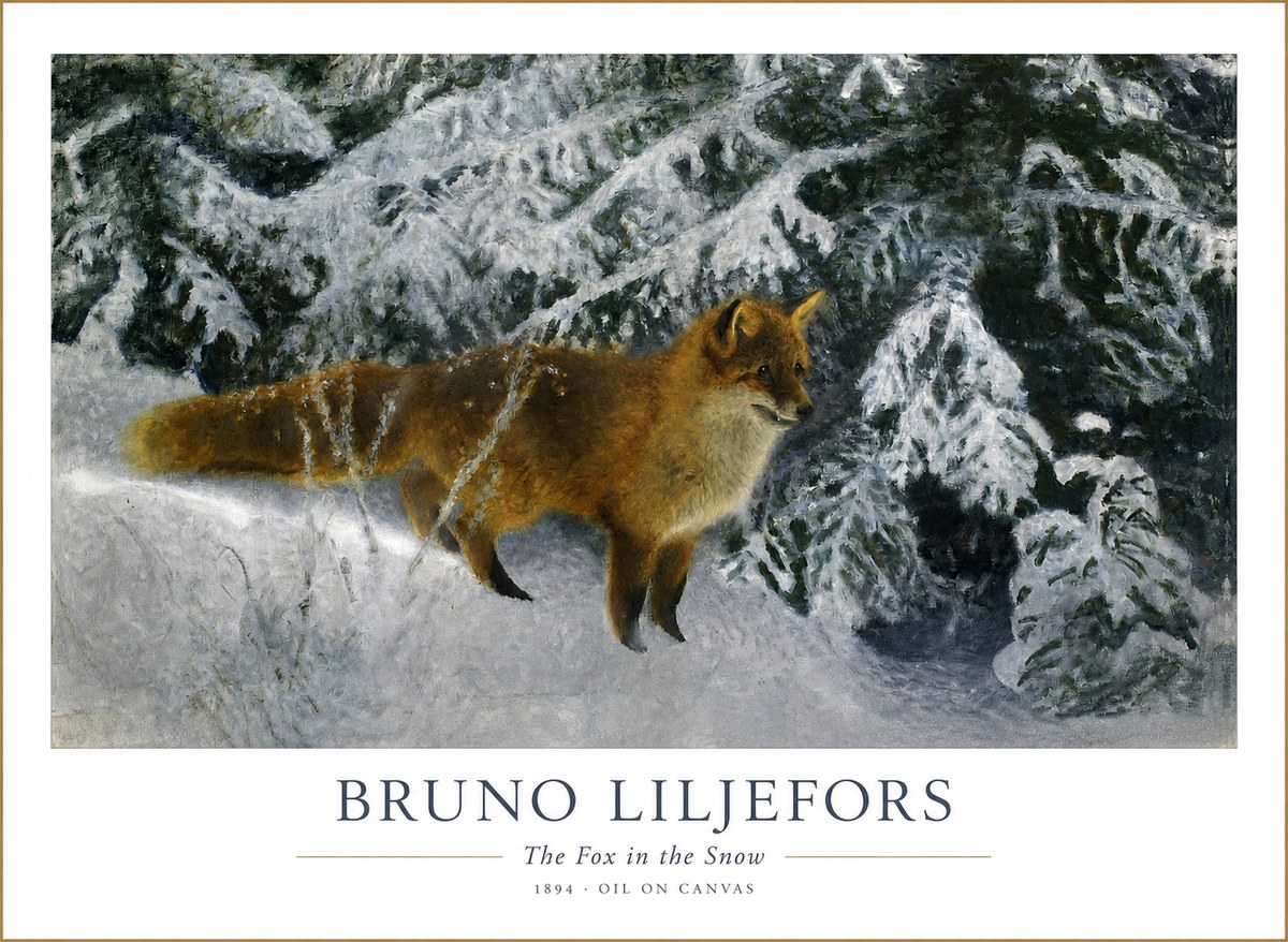 Bruno Liljefors The Fox in the Snow No1 - Plakat