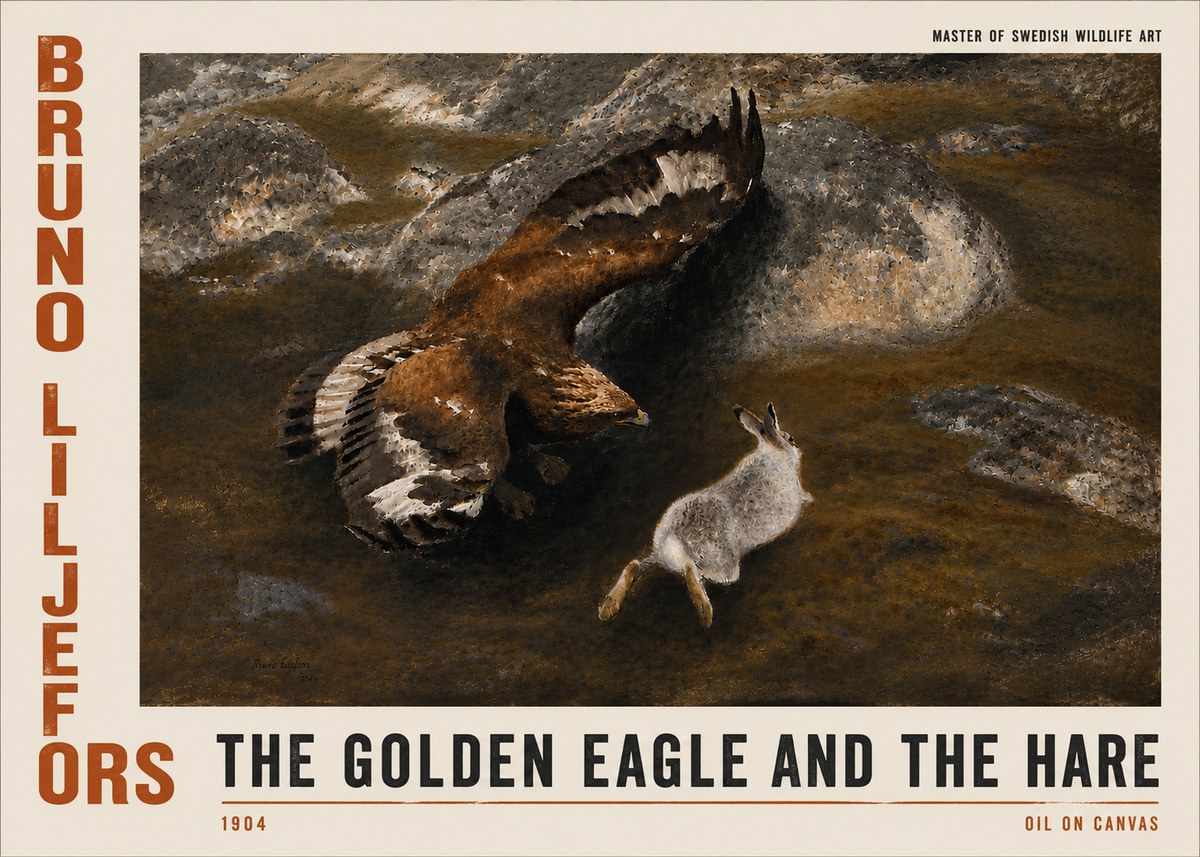 Bruno Liljefors The Golden Eagle and the Hare, 1904 No4 - Plakat