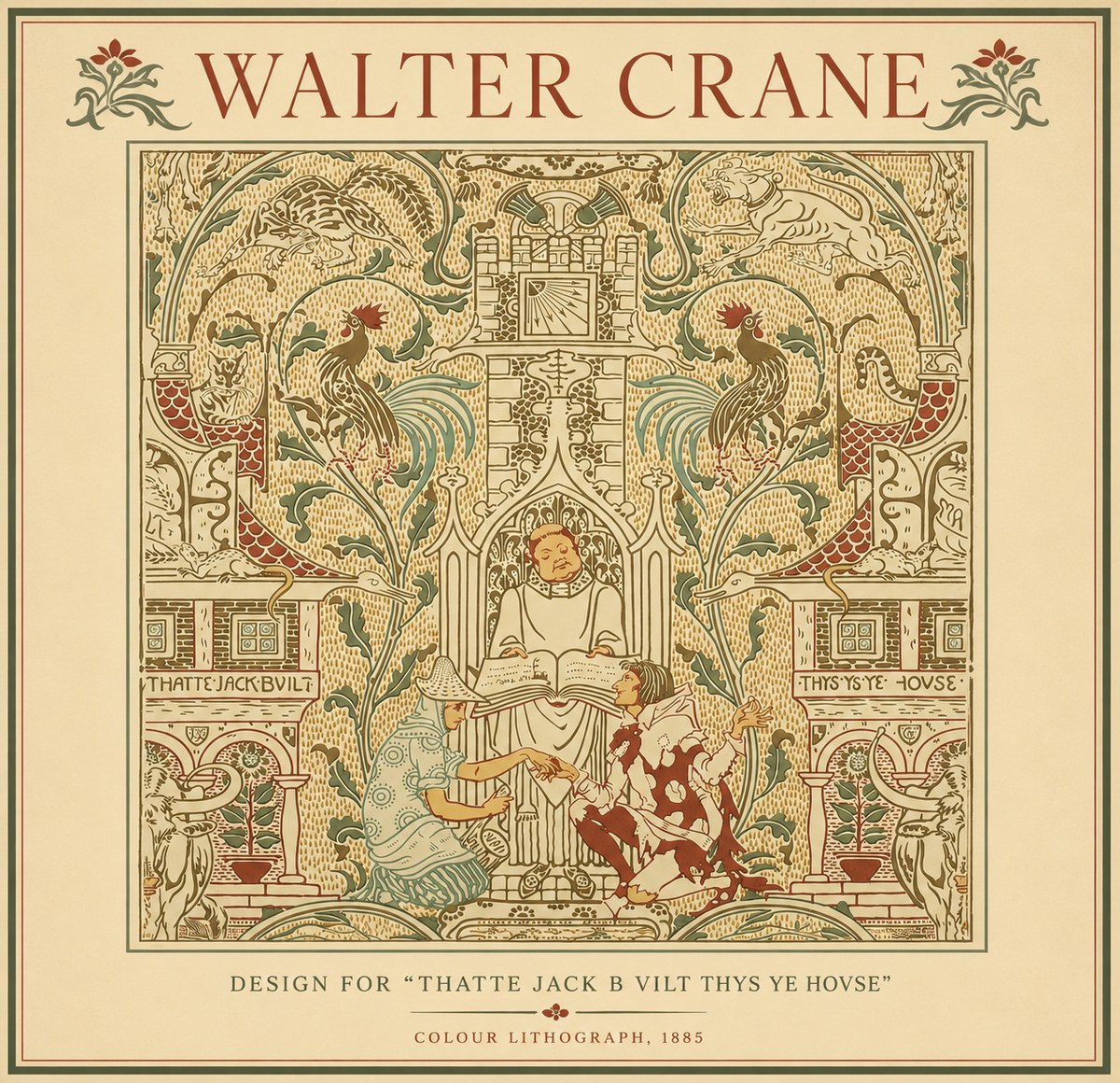 Walter Crane Design for "Thatte Jack B Vilt Thys Ye Hovse" No4 - Plakat