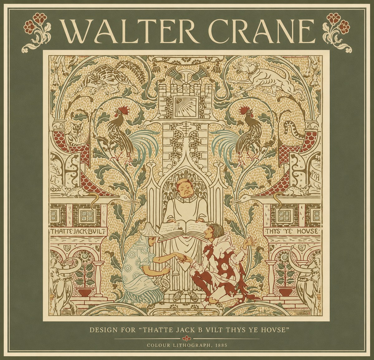 Walter Crane Design for "Thatte Jack B Vilt Thys Ye Hovse" No5 - Plakat