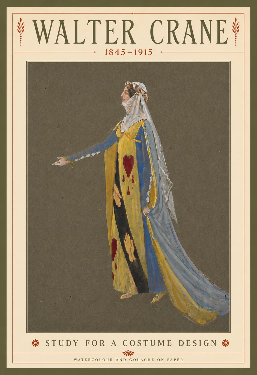 Walter Crane Study for a Costume Design No3 - Plakat