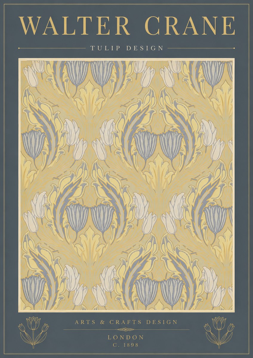 Walter Crane Tulip Design I No6 - Plakat