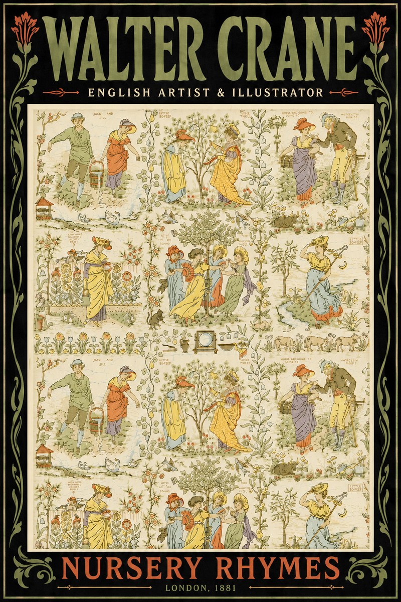 Walter Crane Nursery Rhymes No6 - Plakat