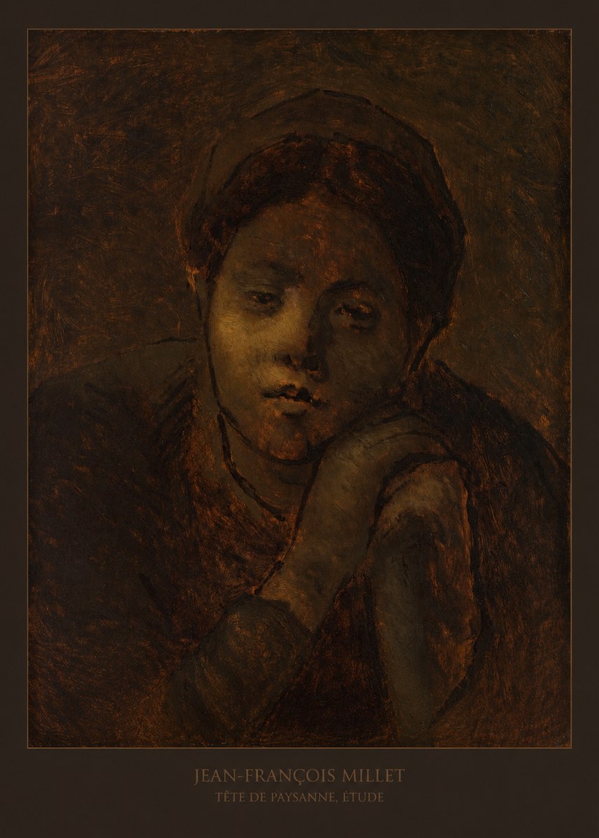 Jean-François Millet Tête De Paysanne, Étude No6 - Plakat