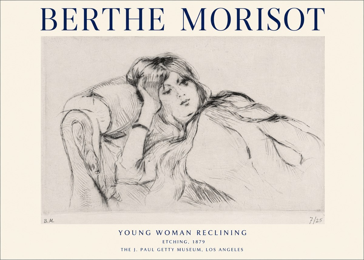 Berthe Morisot Young Woman Reclining I No1 - Plakat