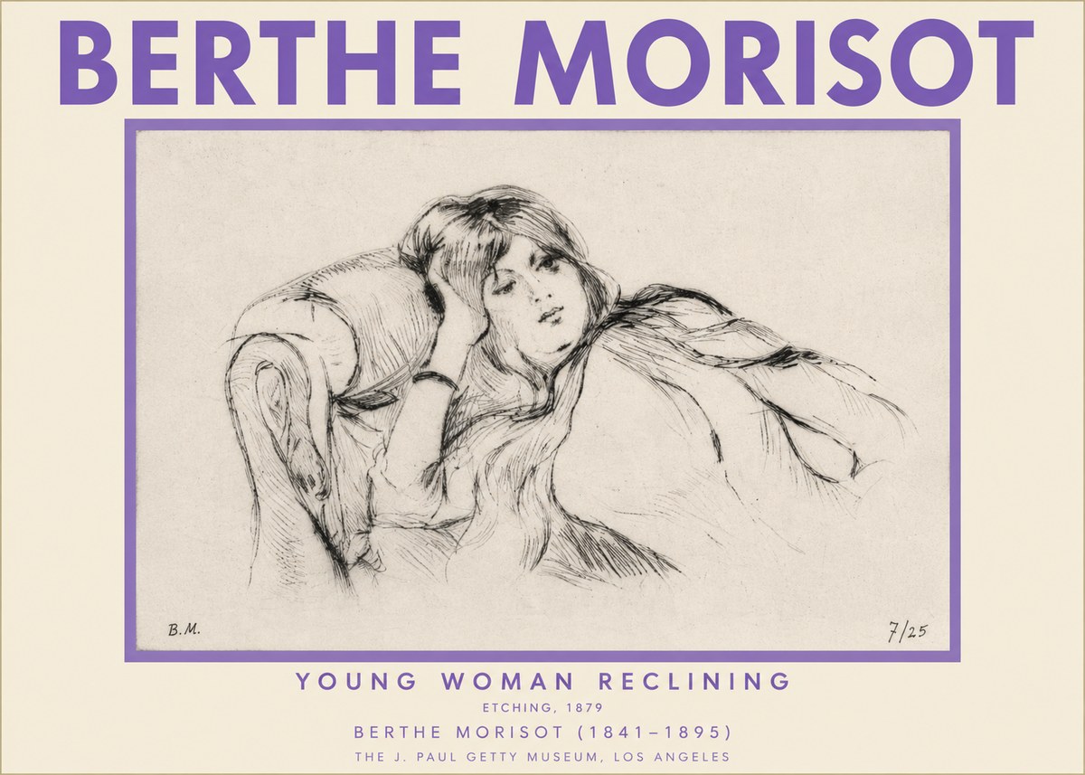Berthe Morisot Young Woman Reclining I No2 - Plakat