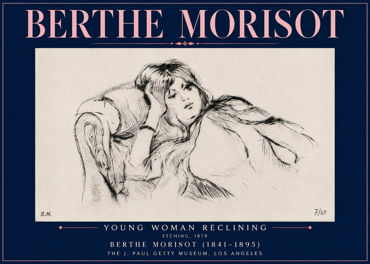 Berthe Morisot Young Woman Reclining I No5 - Plakat