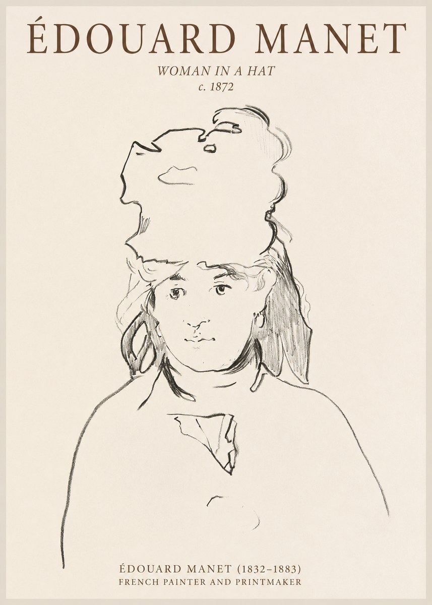 Édouard Manet Woman in a Hat No1 - Plakat