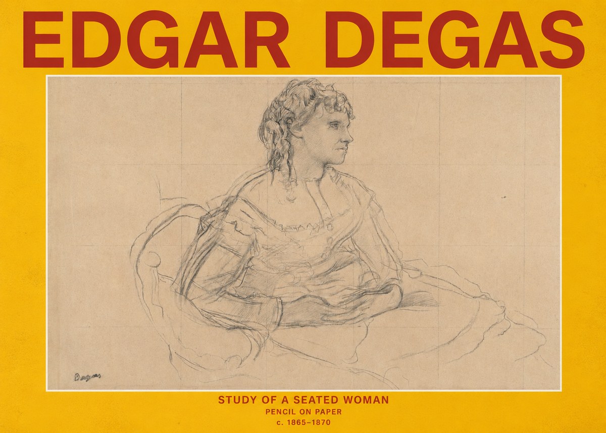 Edgar Degas Study of a Seated Woman No2 - Plakat