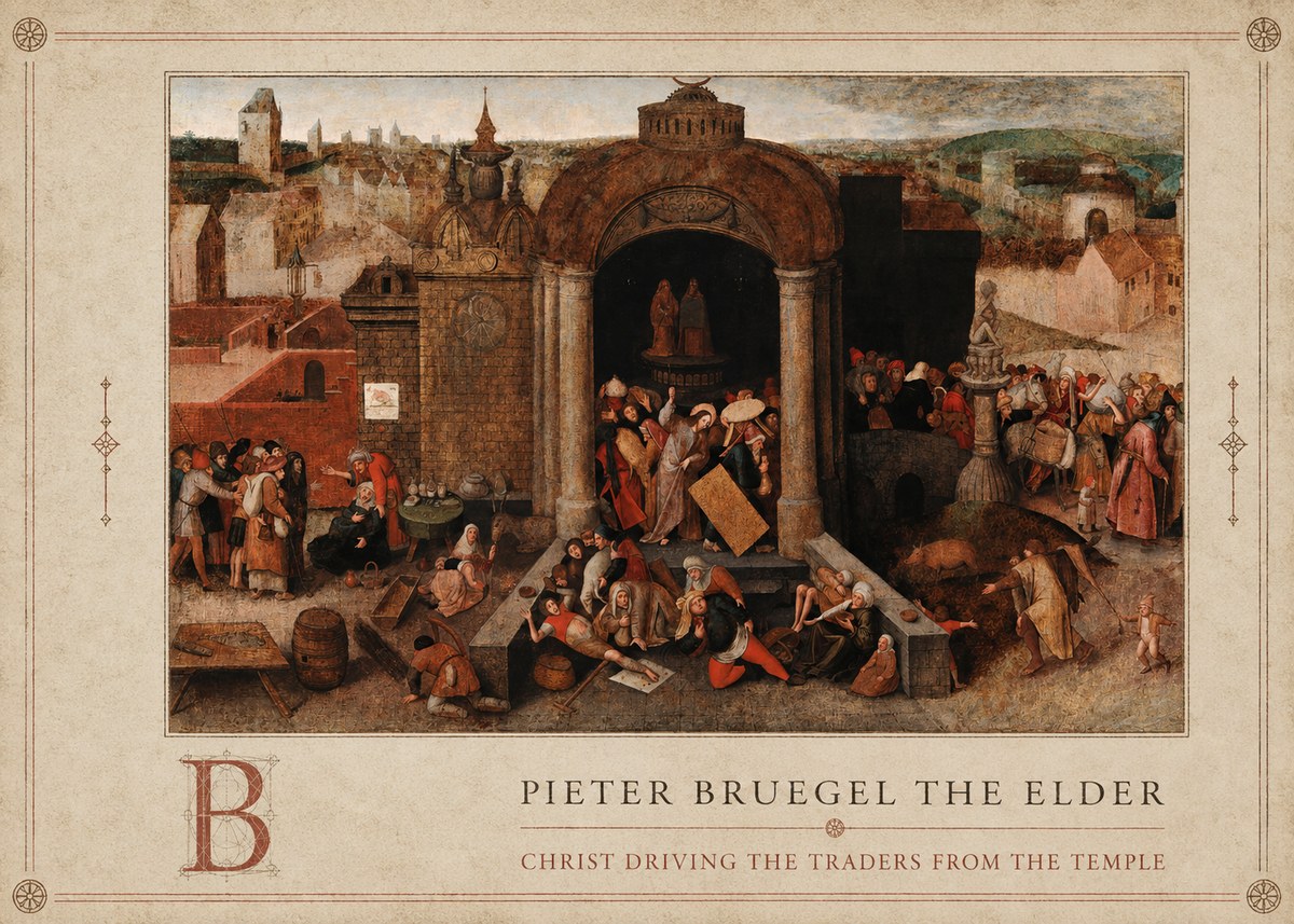 Pieter Bruegel Christ Driving the Traders from the Temple No4 - Plakat