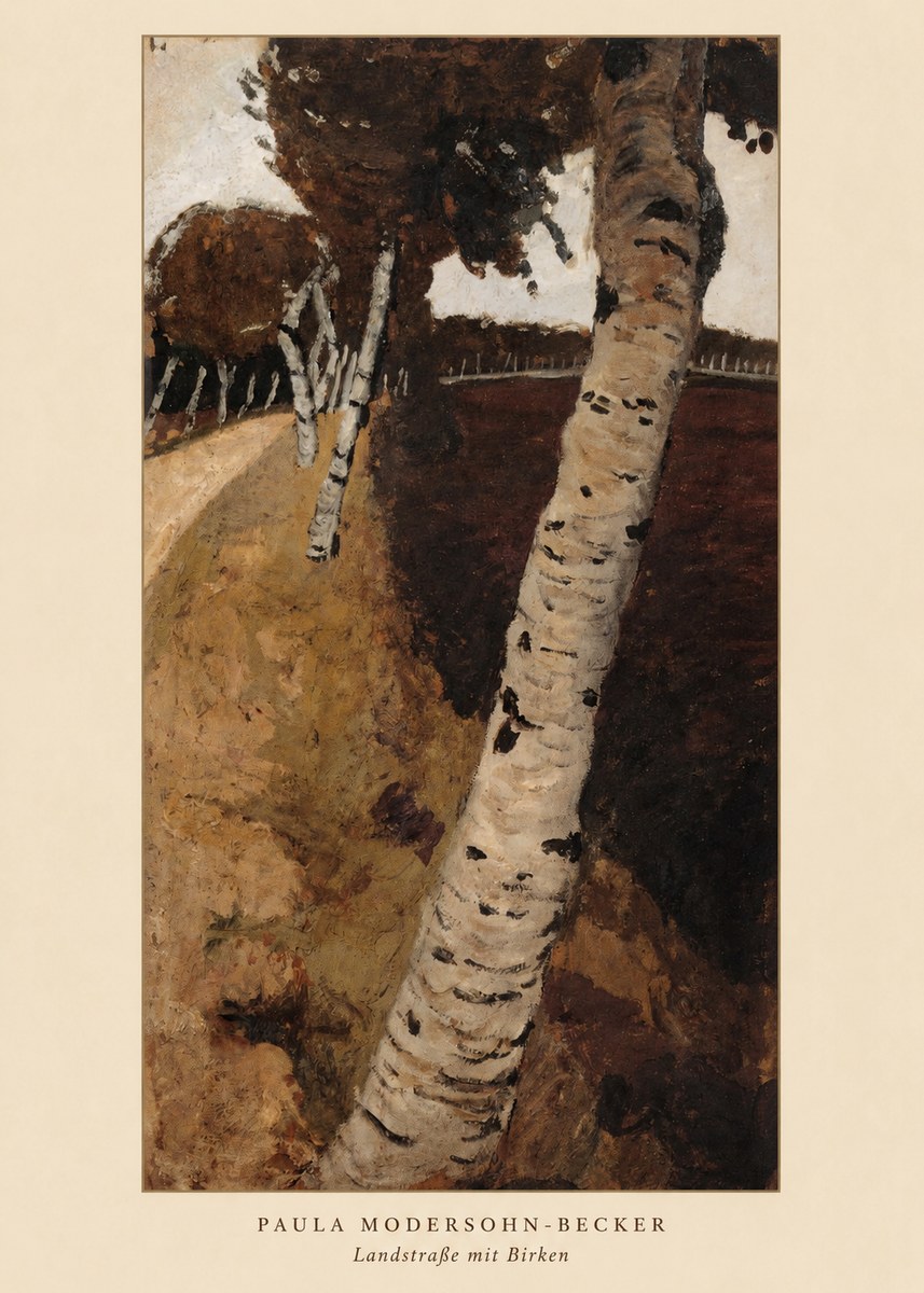 Paula Modersohn-Becker Landstraße Mit Birken No6 - Plakat