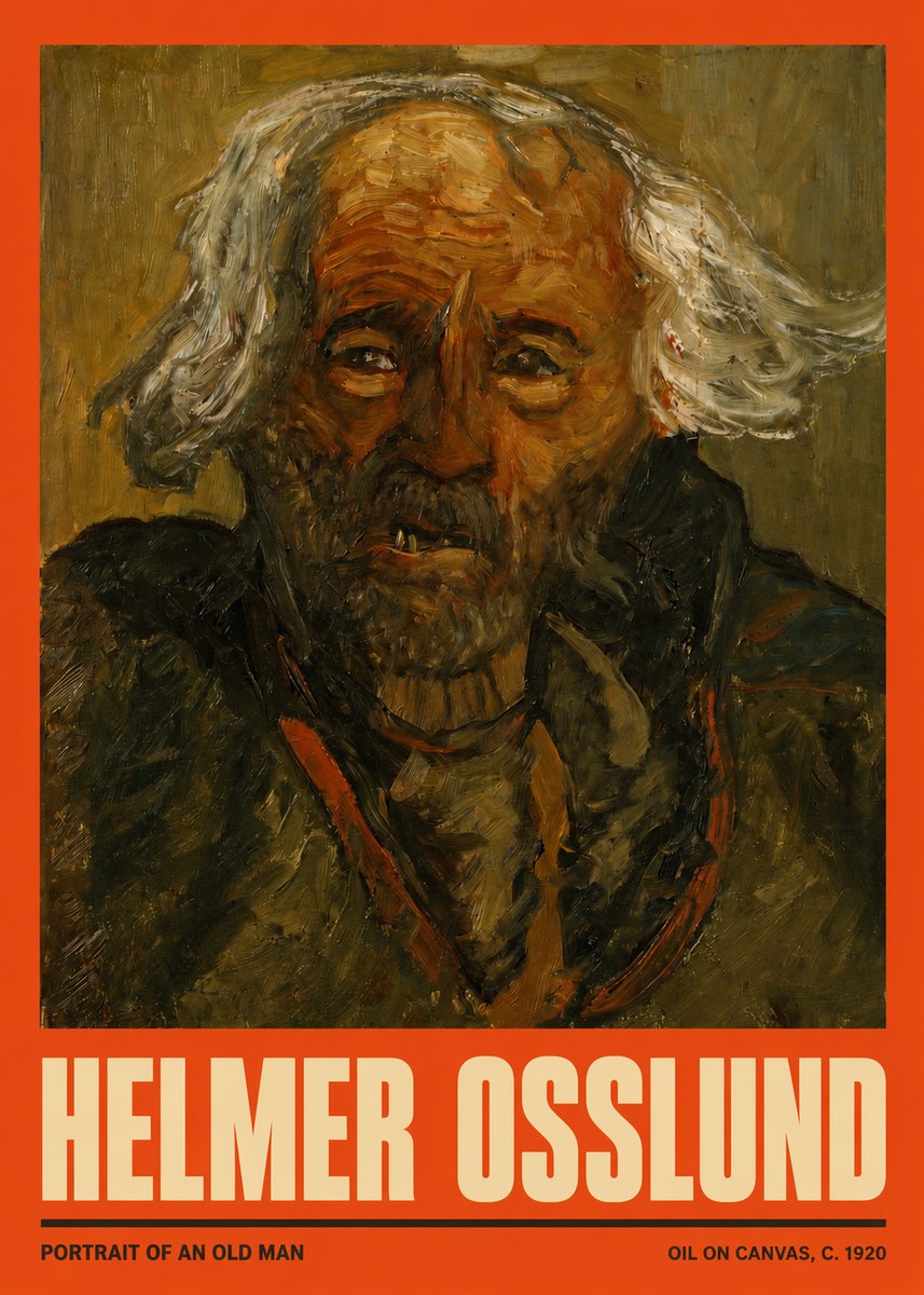 Helmer Osslund Portrait of an Old Man No2 - Plakat