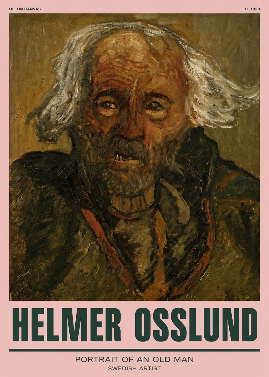 Helmer Osslund Portrait of an Old Man No3 - Plakat