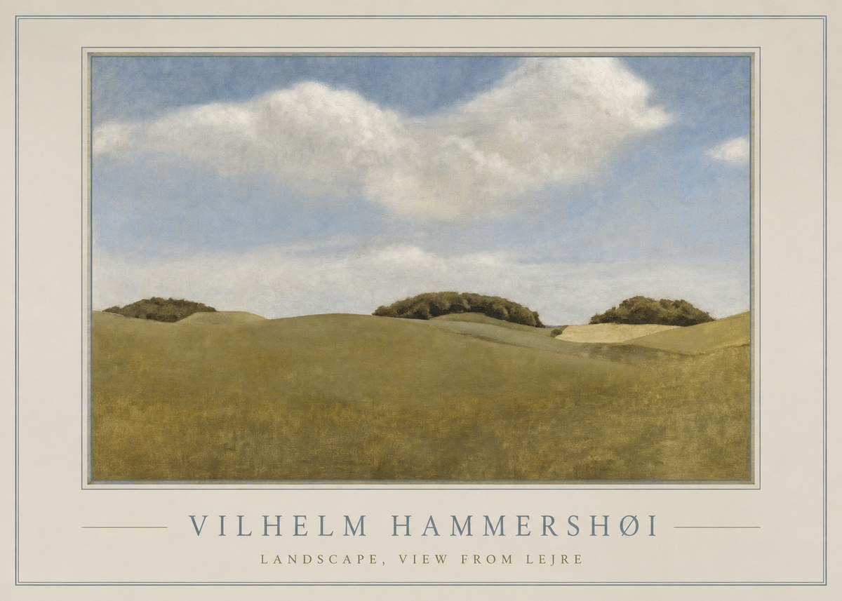Vilhelm Hammershøi Landscape, View from Lejre No1 - Plakat