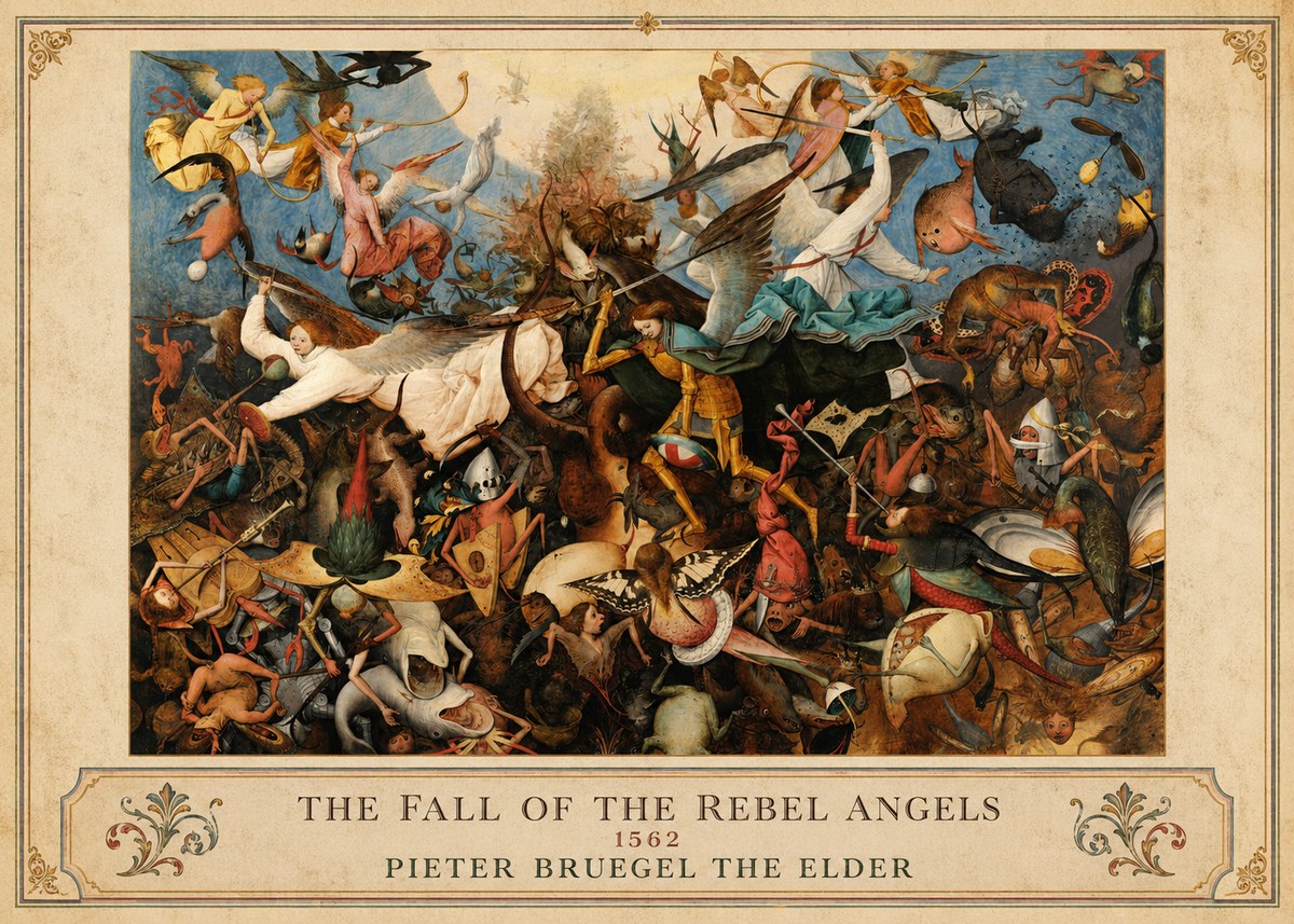 Pieter Bruegel The Fall of the Rebel Angels III No5 - Plakat