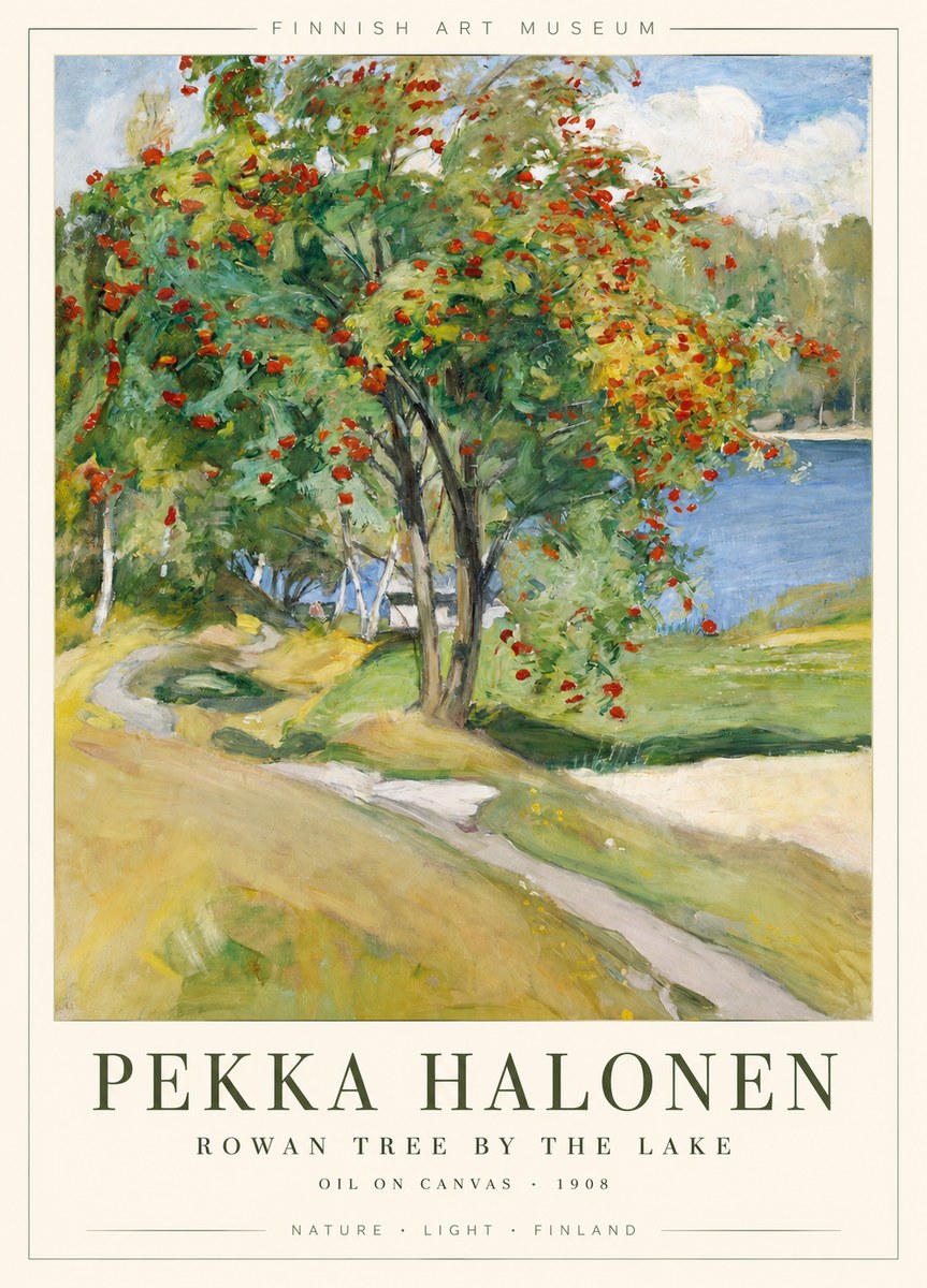 Pekka Halonen Rowan Tree by the Lake No1 - Plakat