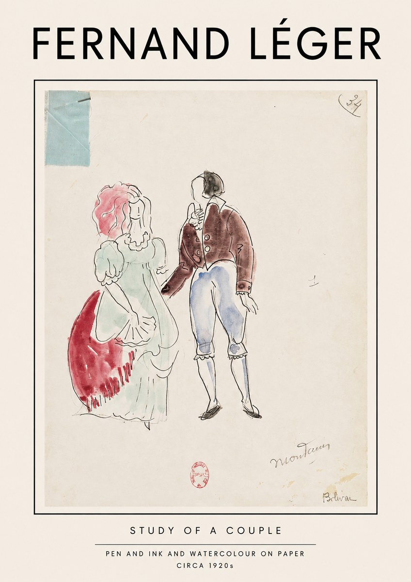 Fernand Léger Study of a Couple No2 - Plakat