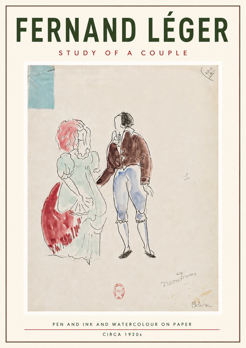 Fernand Léger Study of a Couple No4 - Plakat