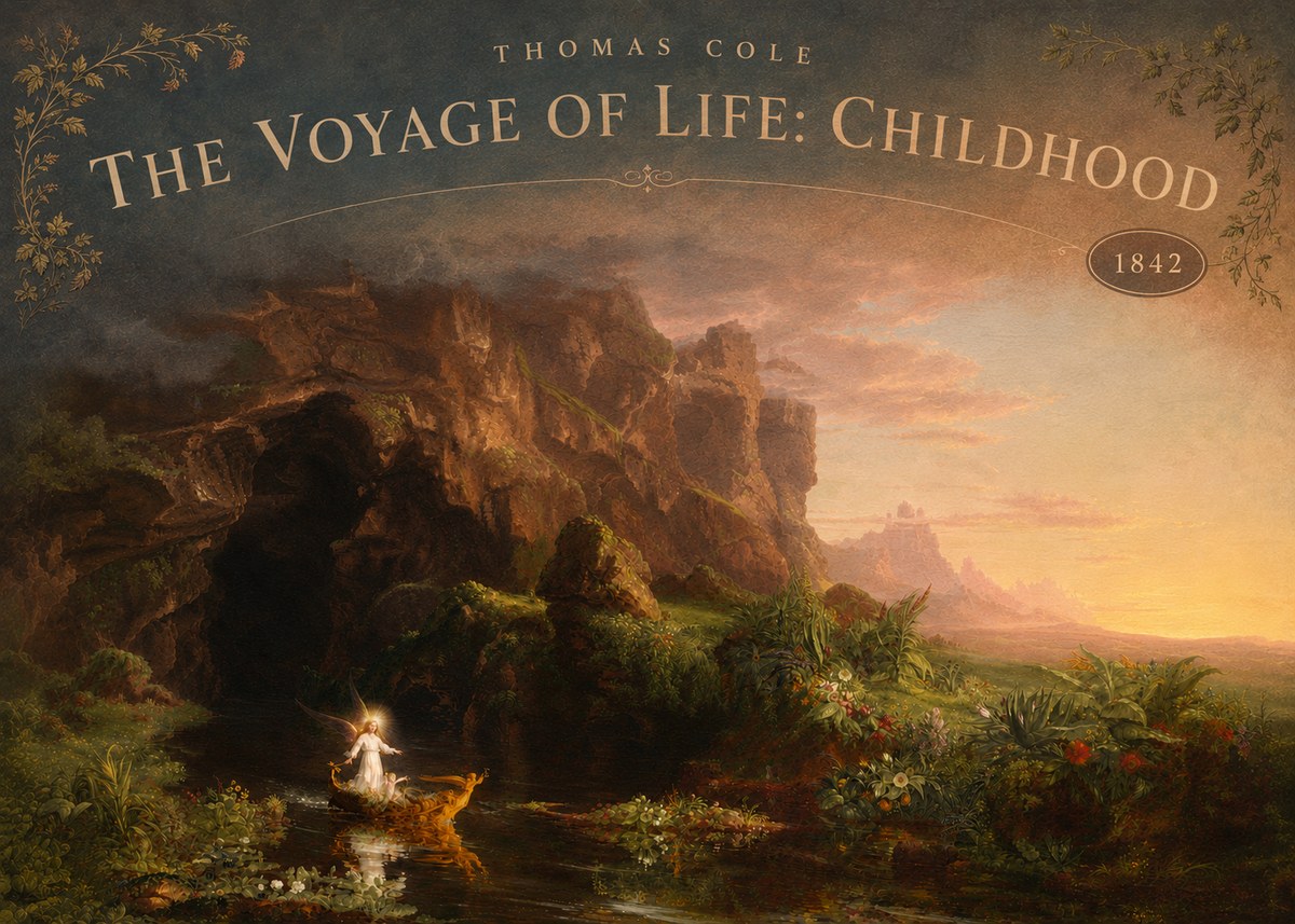 Thomas Cole The Voyage of Life: Childhood III No6 - Plakat