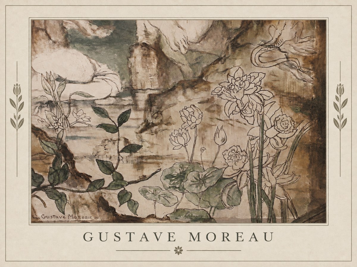 Gustave Moreau Floral Study No2 - Plakat