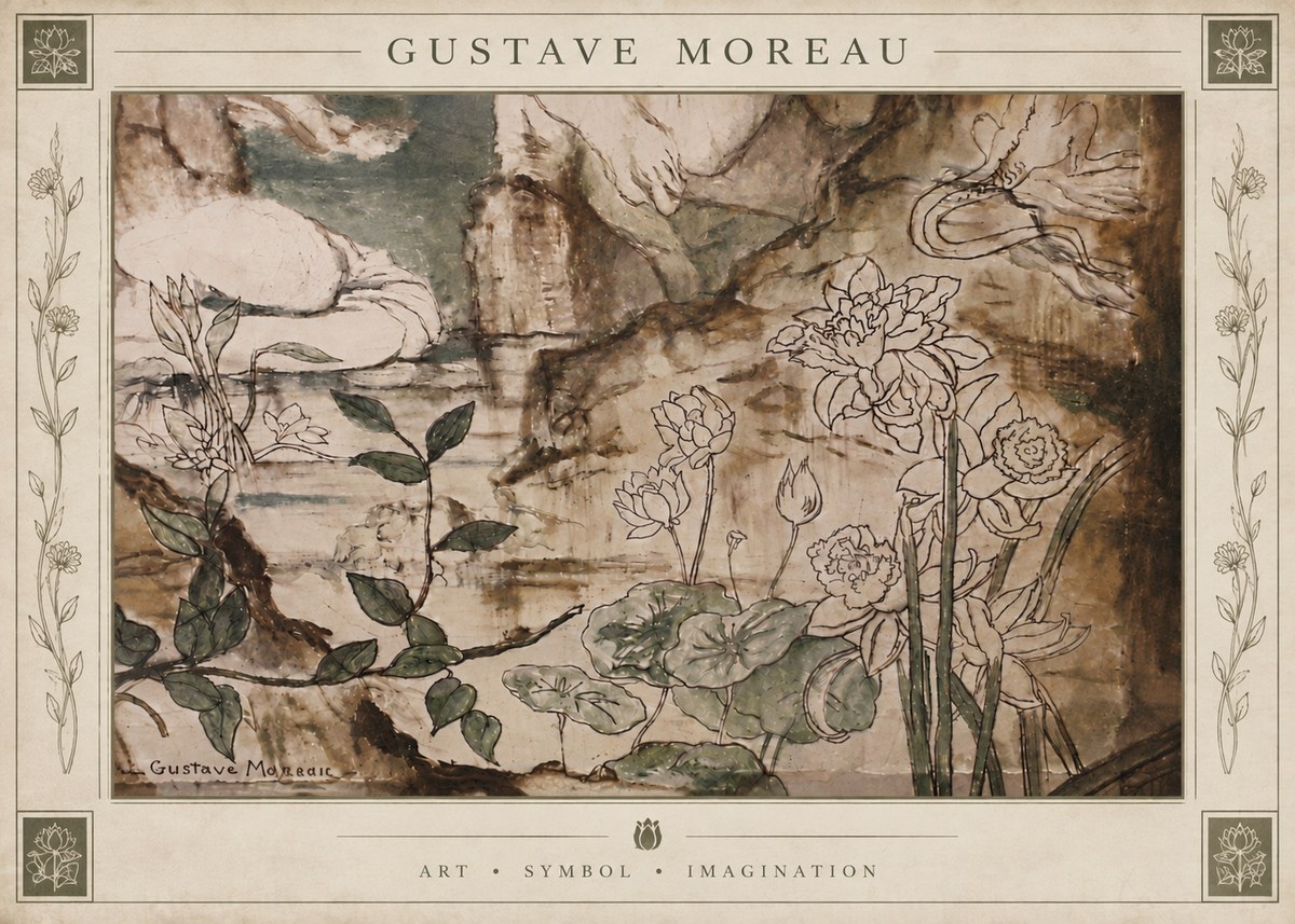 Gustave Moreau Floral Study No5 - Plakat