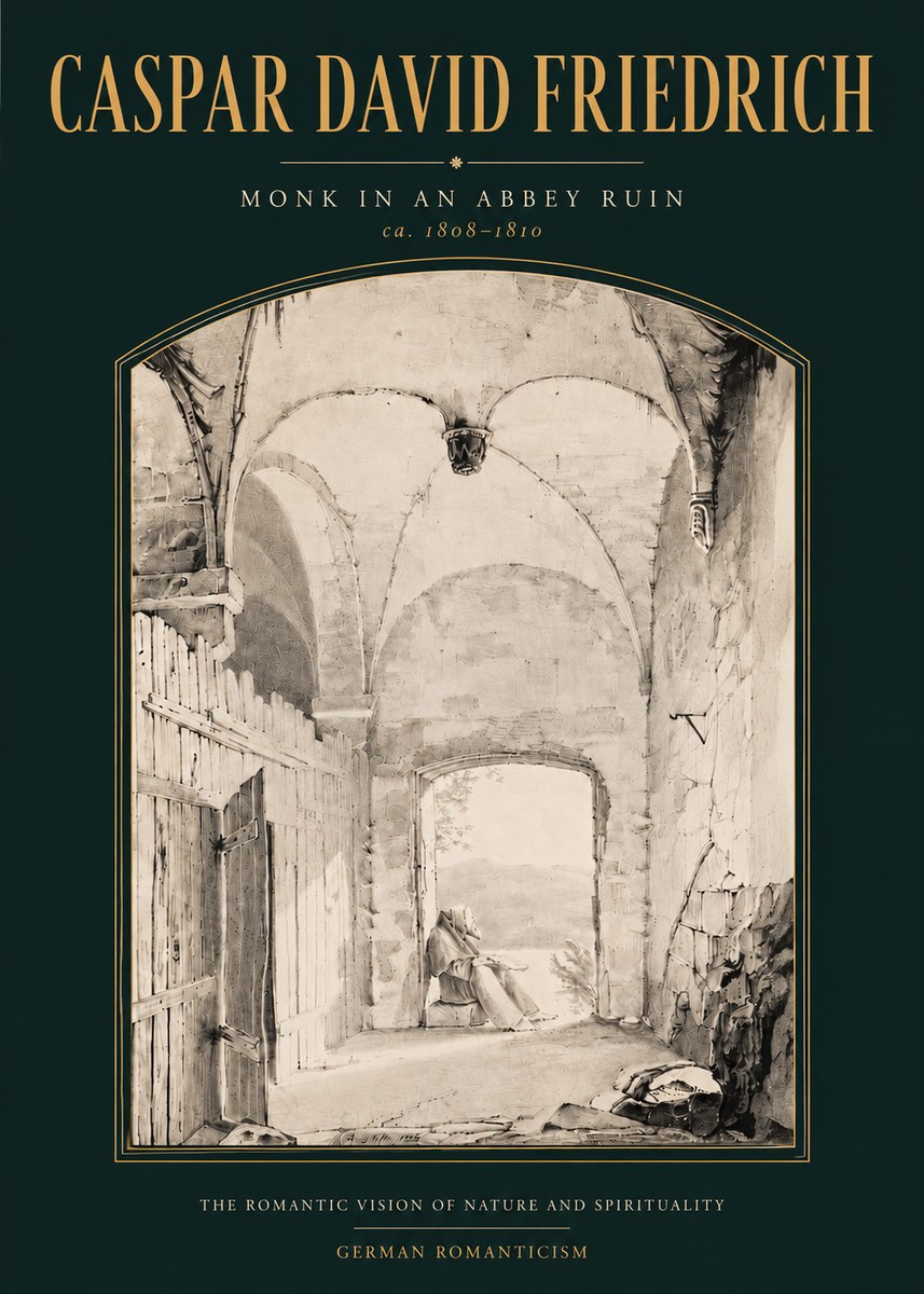 Caspar David Friedrich Monk in an Abbey Ruin No4 - Plakat