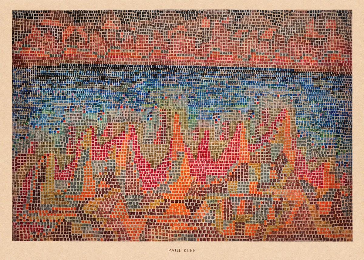Paul Klee Abstract Gridded Composition No6 - Plakat