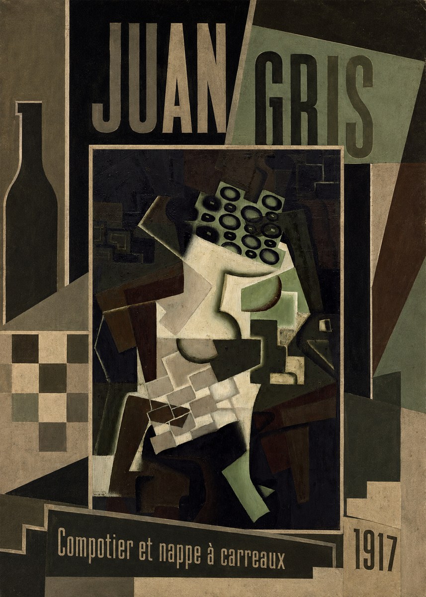 Juan Gris Compotier Et Nappe À Carreaux No2 - Plakat