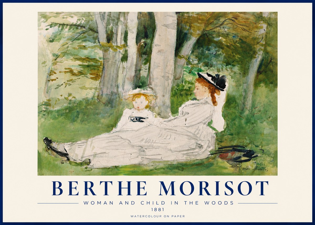 Berthe Morisot Woman and Child in the Woods No3 - Plakat
