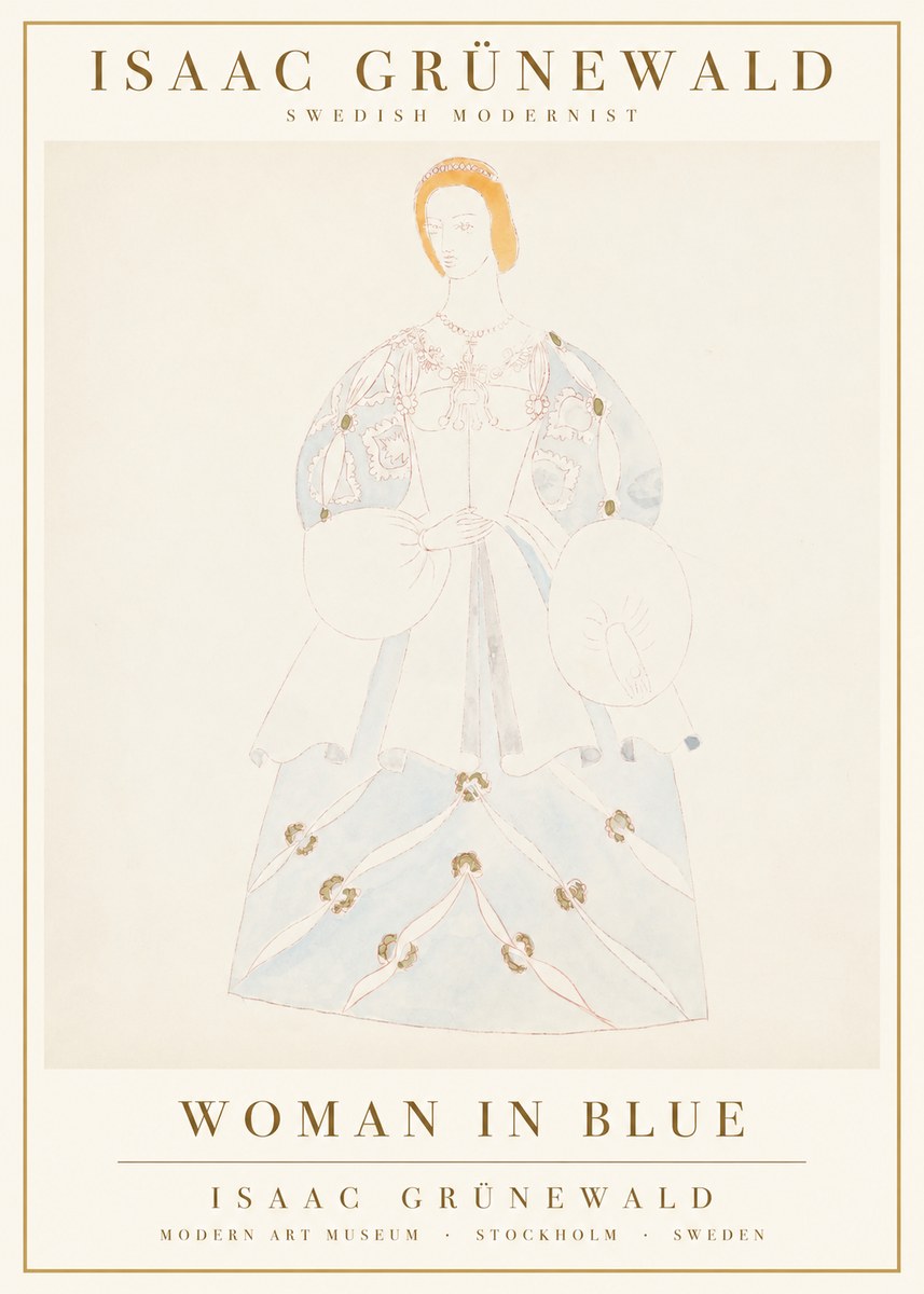 Isaac Grünewald Study of a Woman in Costume No3 - Plakat