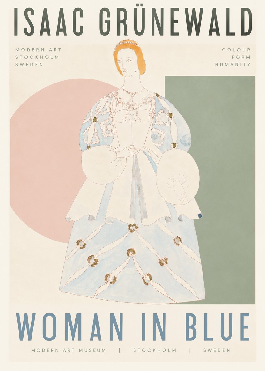 Isaac Grünewald Study of a Woman in Costume No6 - Plakat