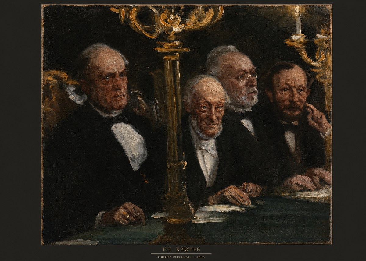 P.S. Krøyer Group Portrait No6 - Plakat