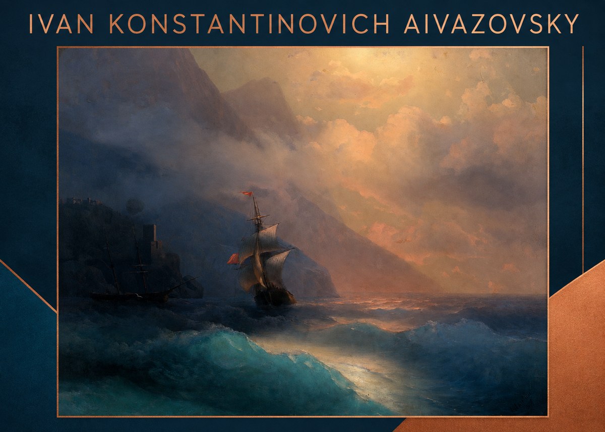 Ivan Konstantinovich Aivazovsky Storm at Sea No3 - Plakat
