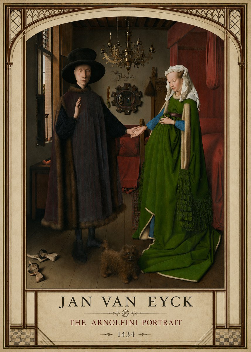 Jan van Eyck The Arnolfini Portrait V No3 - Plakat