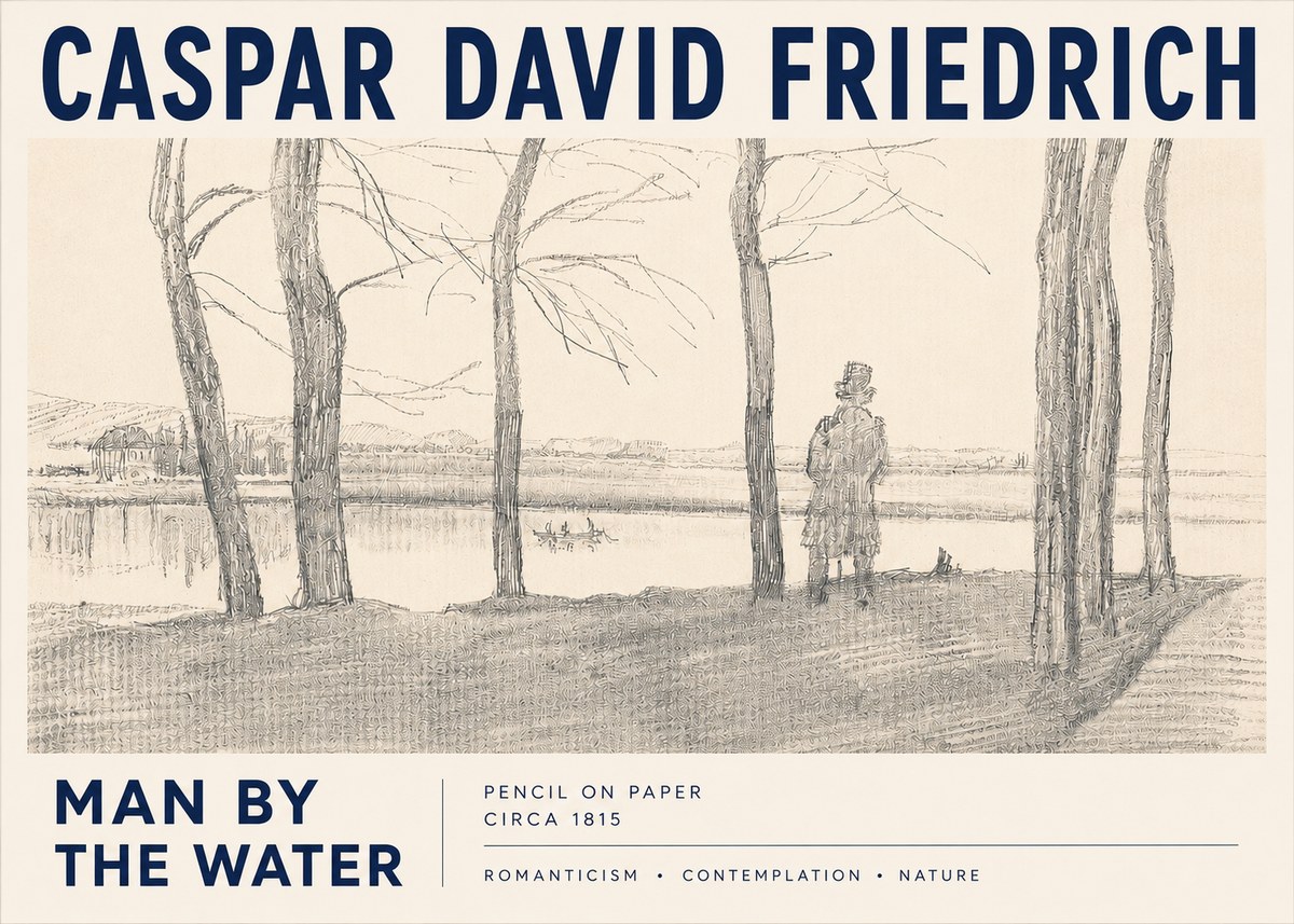 Caspar David Friedrich Man by the Water No3 - Plakat