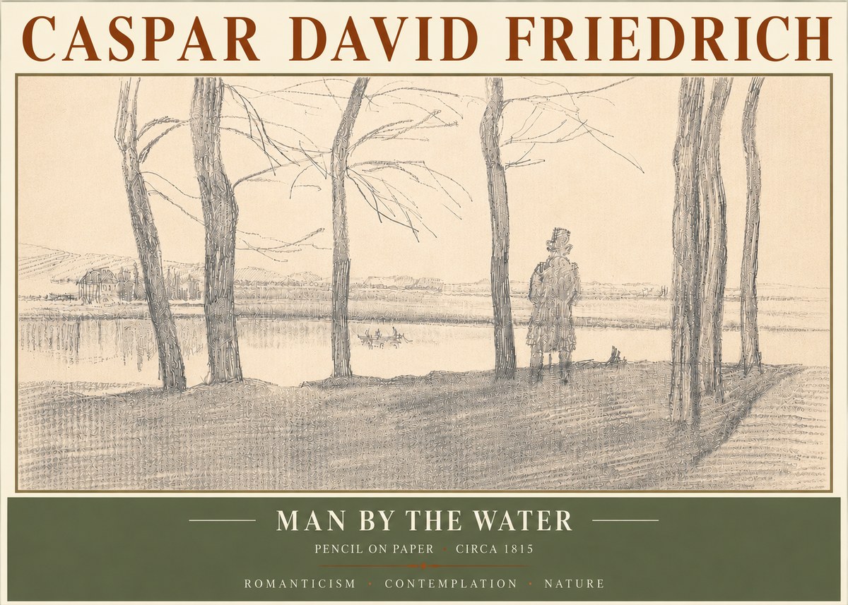 Caspar David Friedrich Man by the Water No5 - Plakat