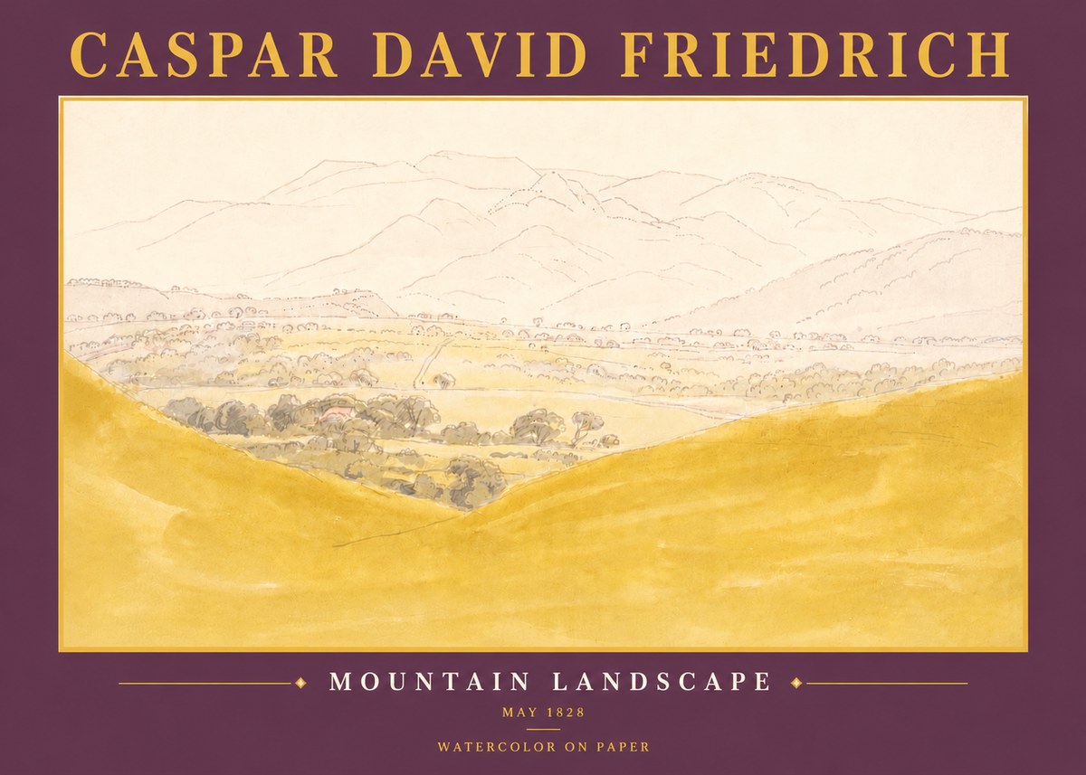 Caspar David Friedrich Mountain Landscape No6 - Plakat