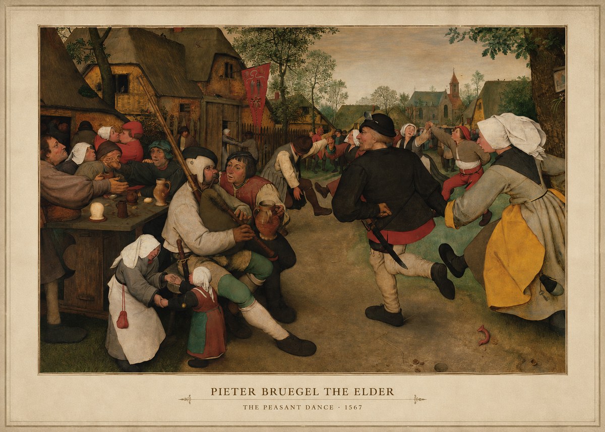 Pieter Bruegel The Peasant Dance II No3 - Plakat