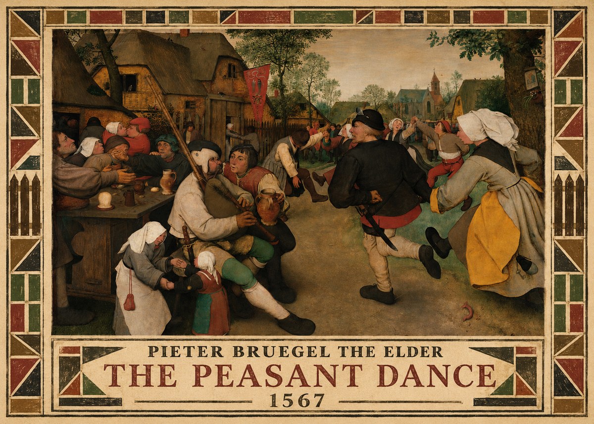 Pieter Bruegel The Peasant Dance II No4 - Plakat