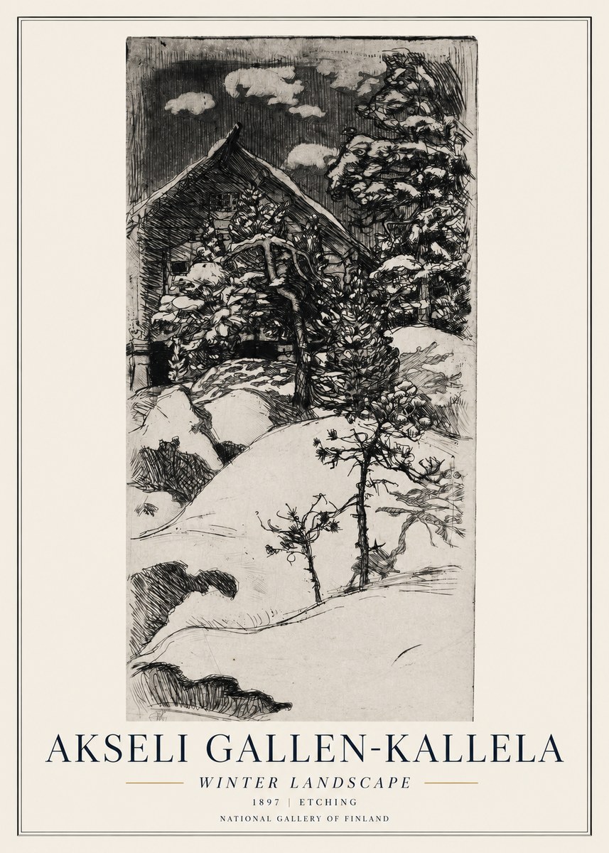 Akseli Gallen-Kallela Winter Landscape I No1 - Plakat