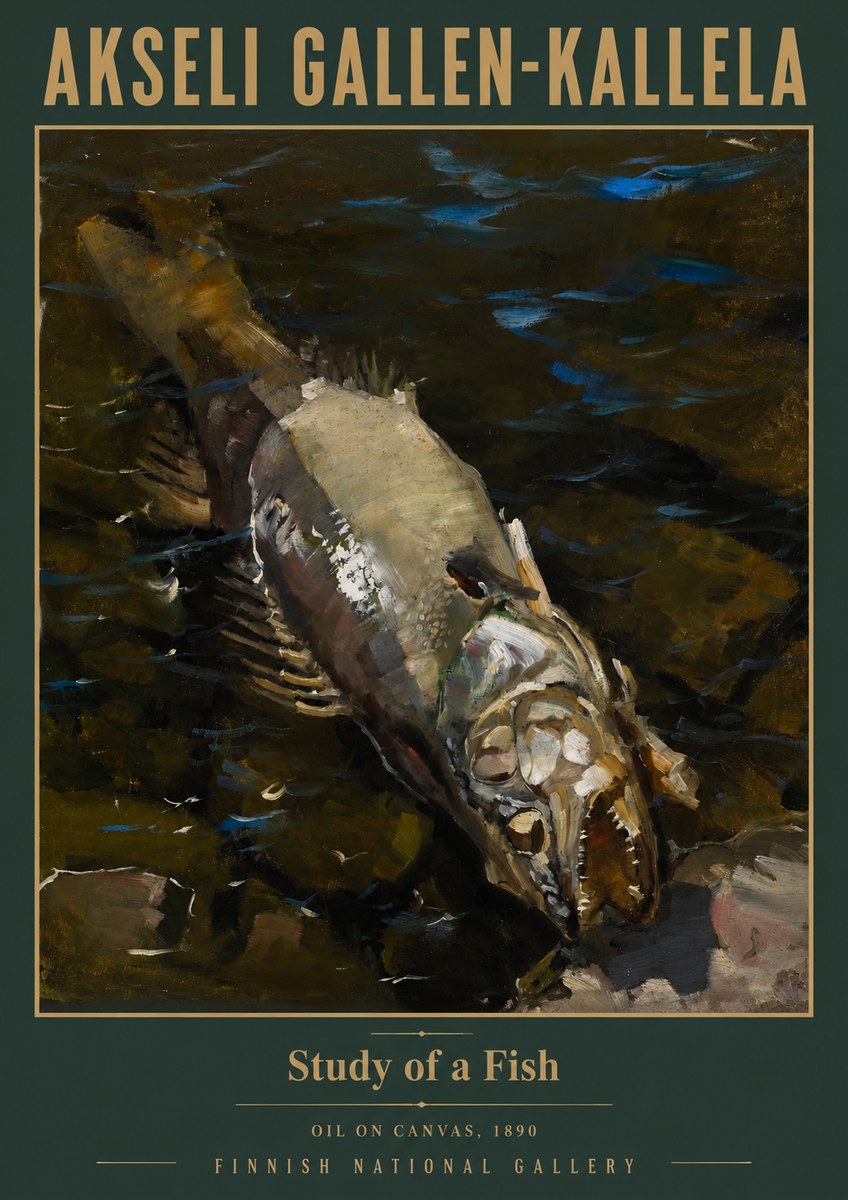 Akseli Gallen-Kallela Study of a Fish No2 - Plakat