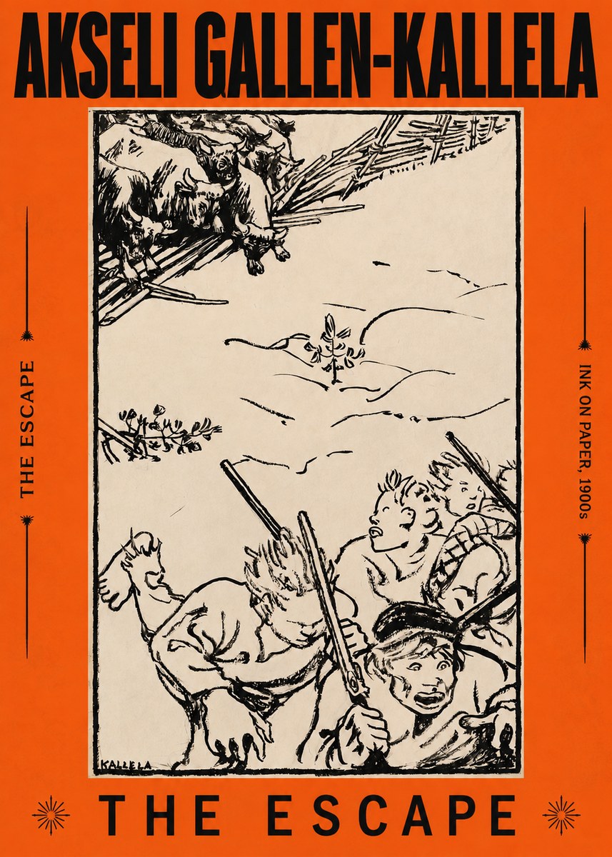 Akseli Gallen-Kallela The Escape No2 - Plakat